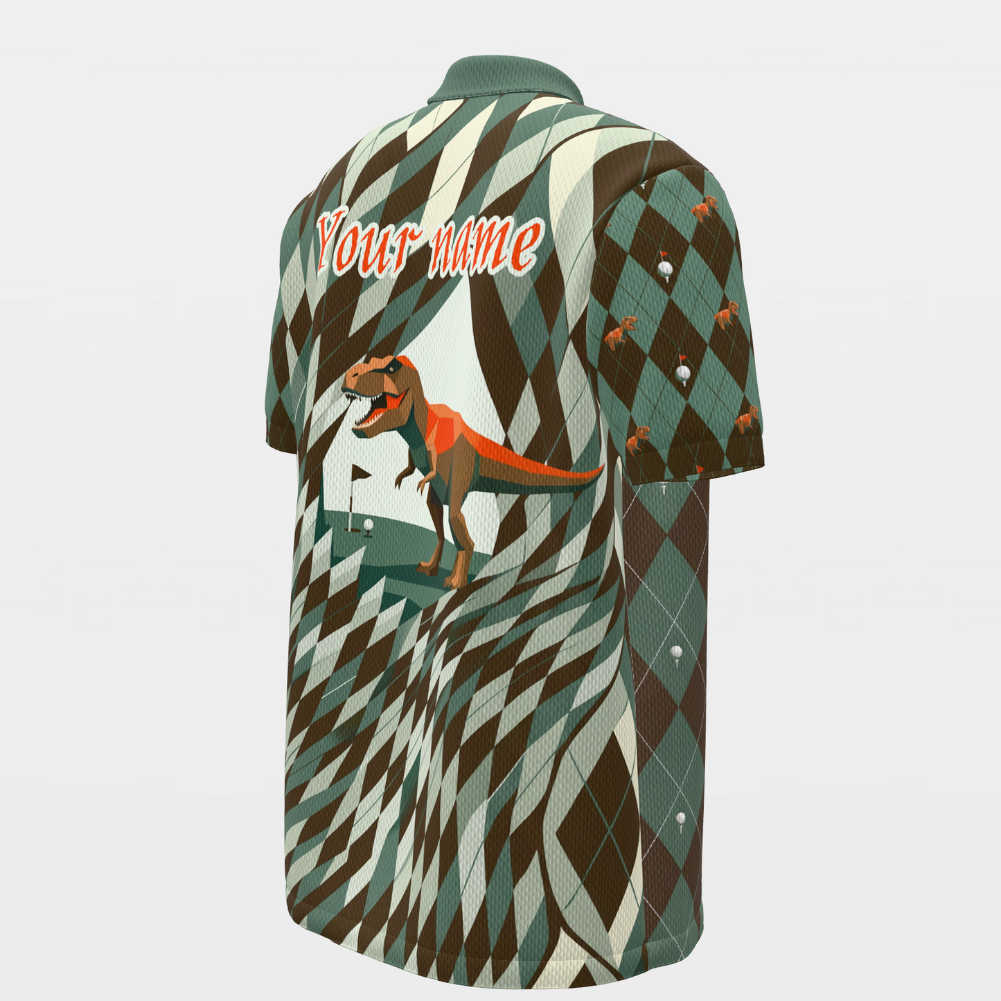 Tee Box Fossil Break Golf Polo Shirt – Back Right product view