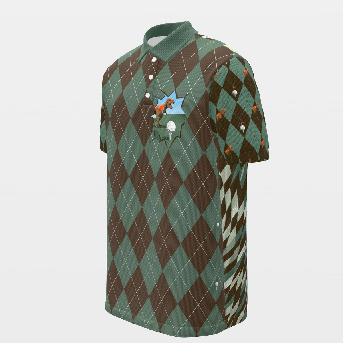 Tee Box Fossil Break Golf Polo Shirt – Front Left product view