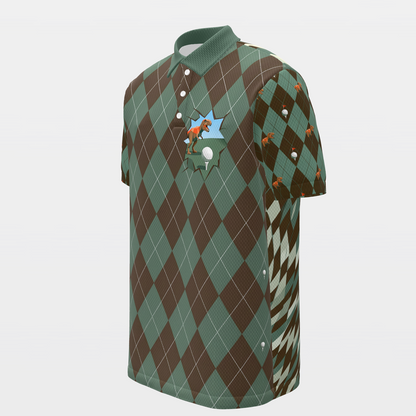 Tee Box Fossil Break Golf Polo Shirt – Front Left product view