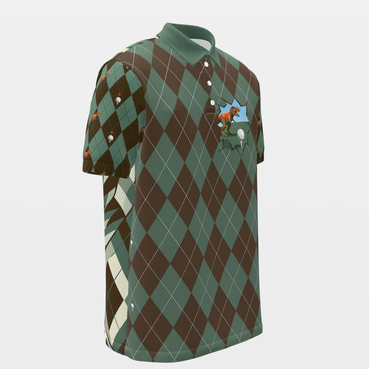 Tee Box Fossil Break Golf Polo Shirt – Front Right product view