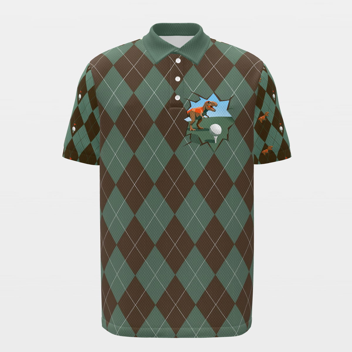 Tee Box Fossil Break Golf Polo Shirt – Front product view