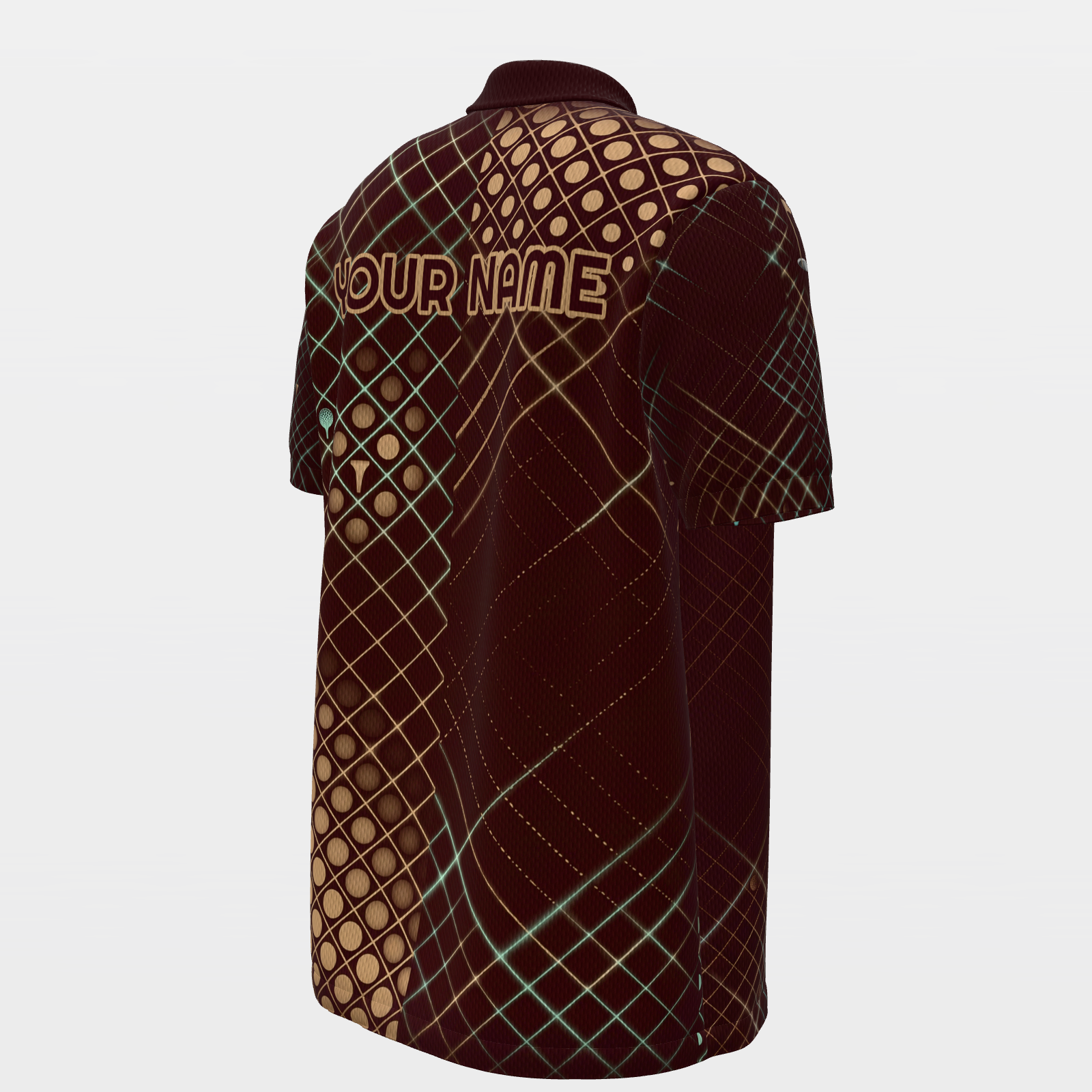 Cup Thief Mark Golf Polo Shirt – Back Right product view