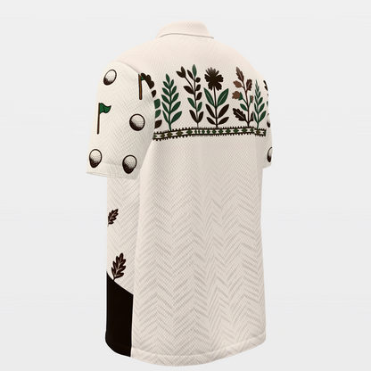 Green-Side Getaway Golf Polo Shirt – Back Left product view