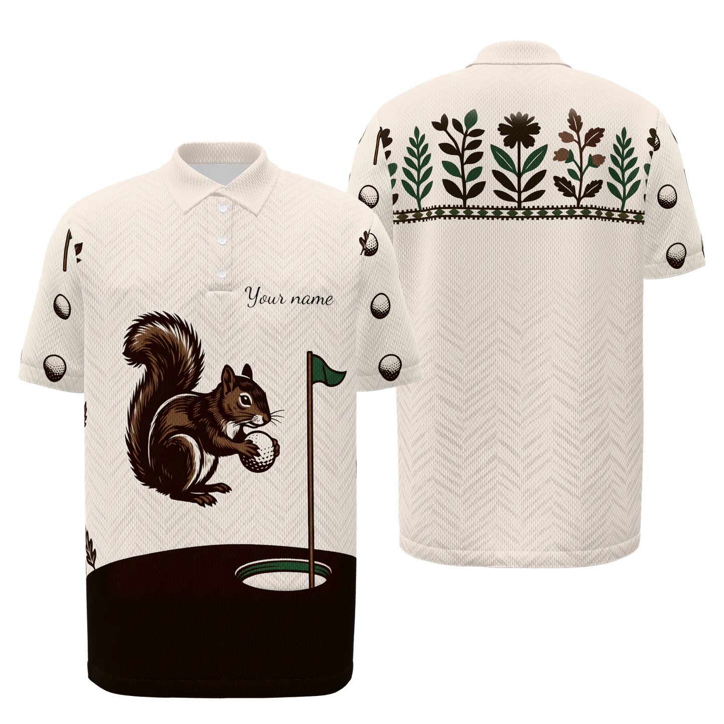 Green-Side Getaway Golf Polo Shirt – Front Back product view