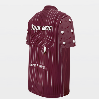 Three-Beat Shot Route Golf Polo Shirt – Back Right product view