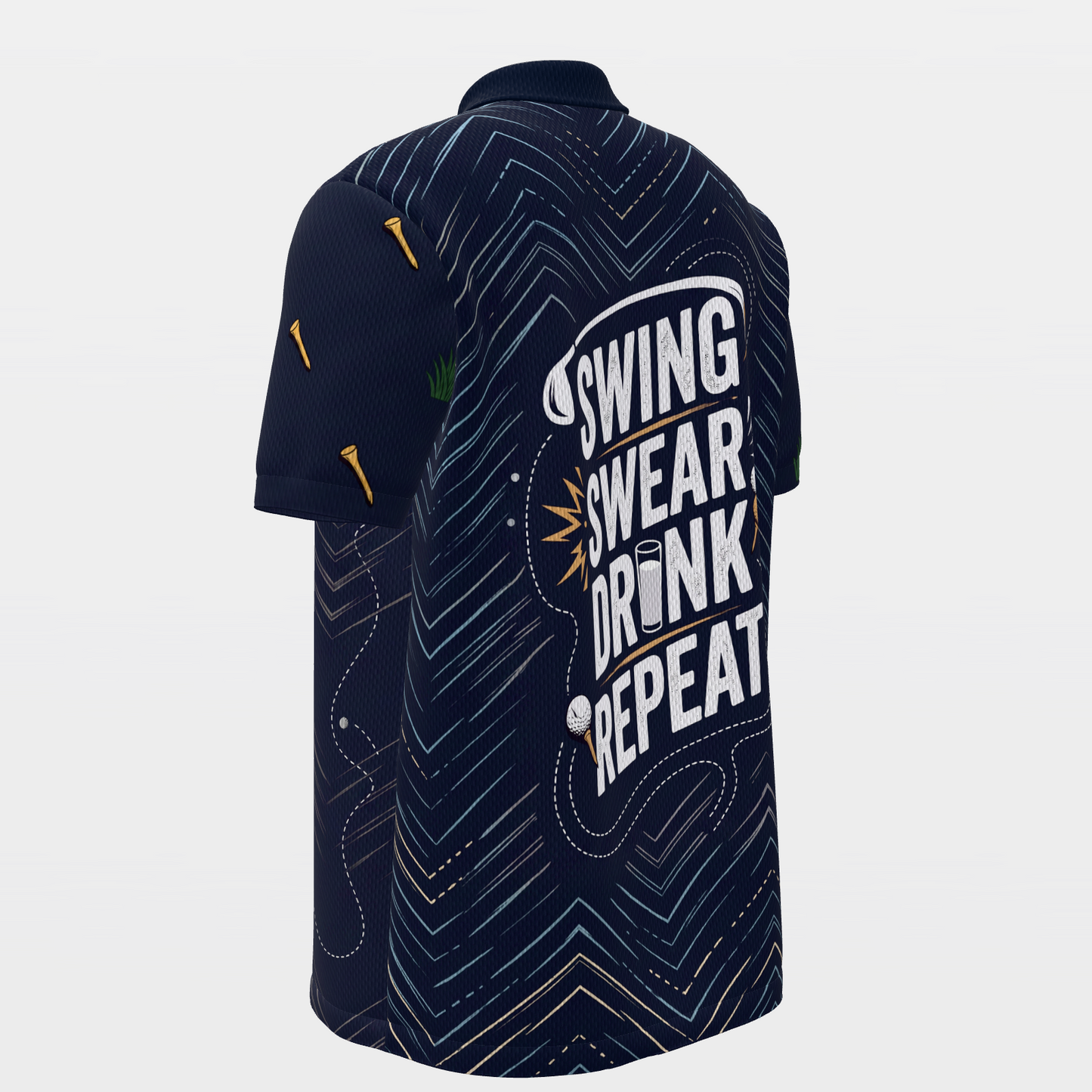 Bad-Round Reset Loop Golf Polo Shirt – Back Left product view