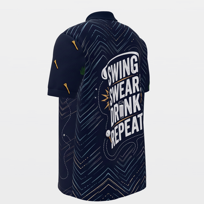 Bad-Round Reset Loop Golf Polo Shirt – Back Left product view