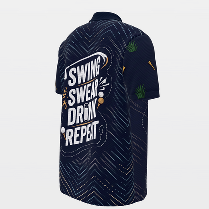 Bad-Round Reset Loop Golf Polo Shirt – Back Right product view