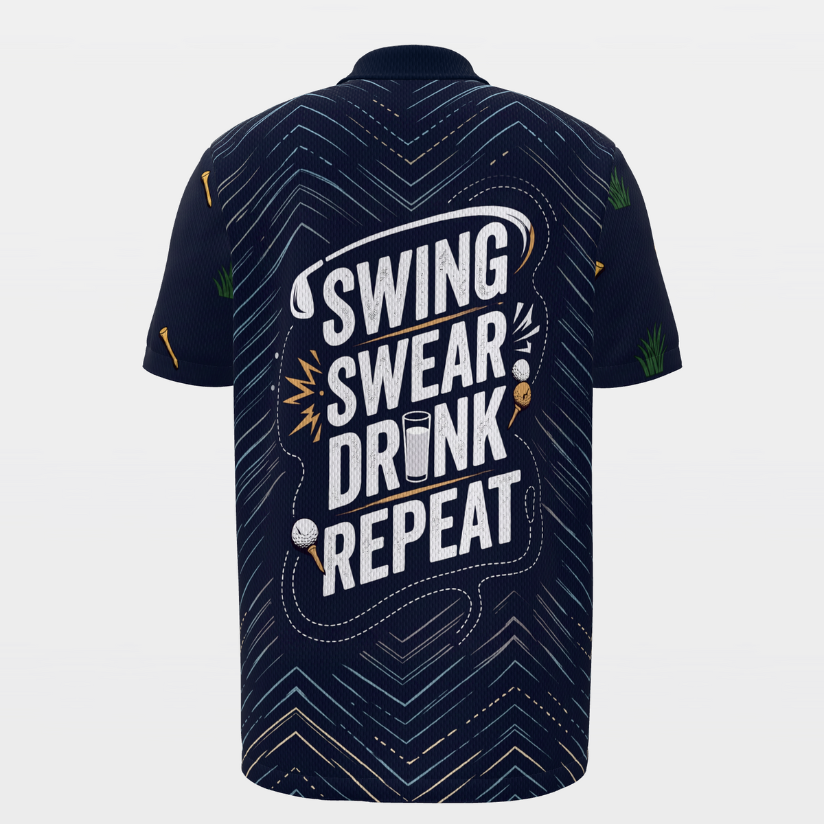 Bad-Round Reset Loop Golf Polo Shirt – Back product view