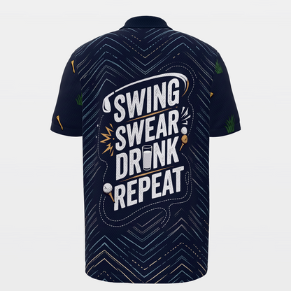 Bad-Round Reset Loop Golf Polo Shirt – Back product view
