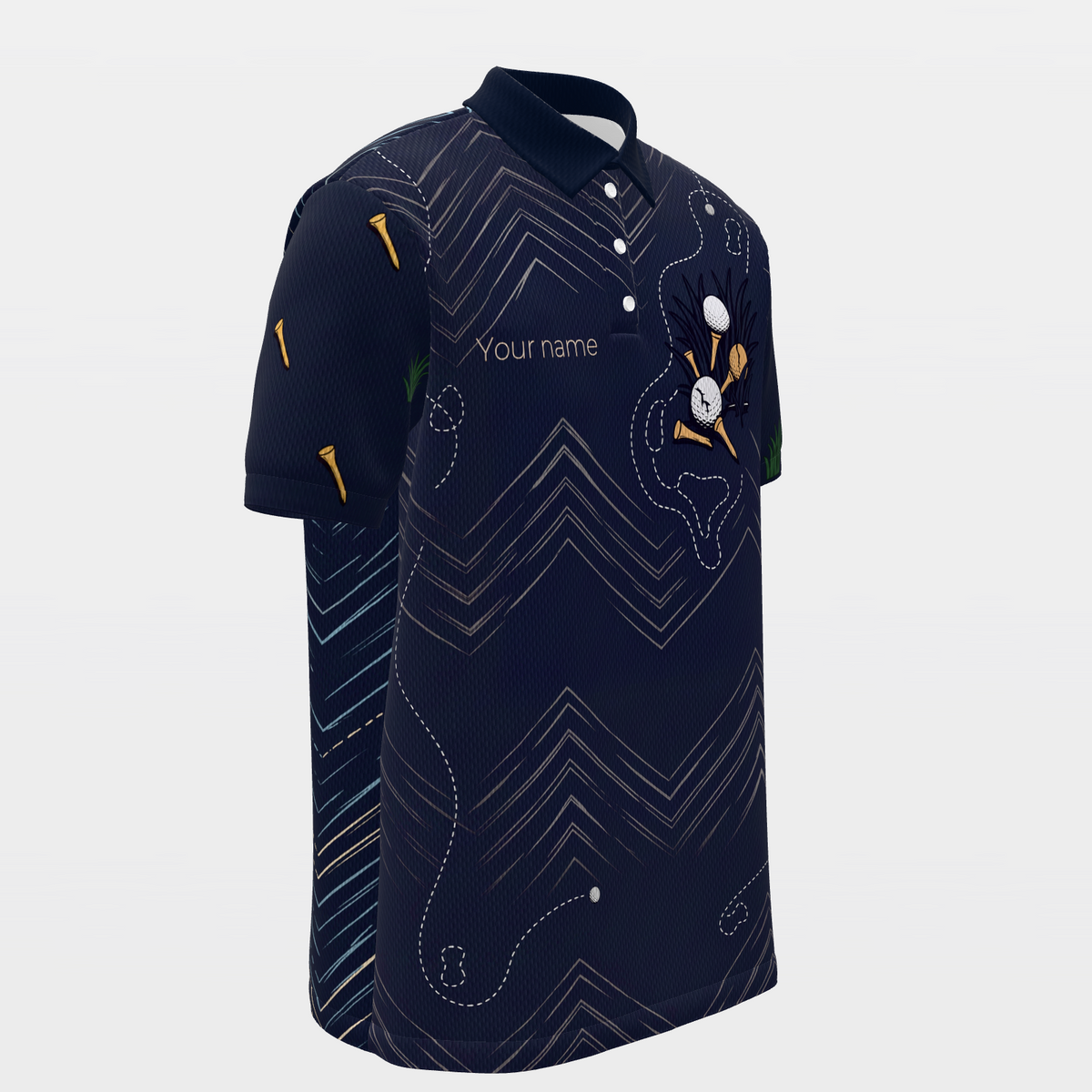 Bad-Round Reset Loop Golf Polo Shirt – Front Right product view