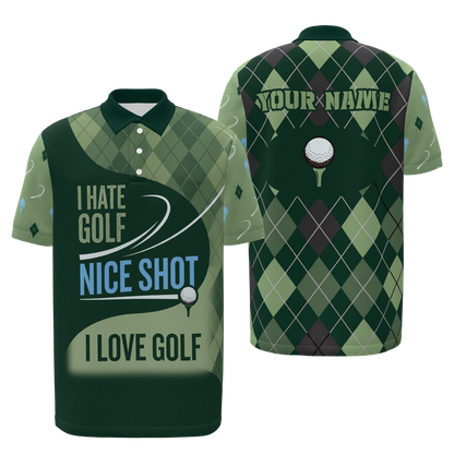 One Shot Changes Everything Golf Polo Shirt – Front Back product view