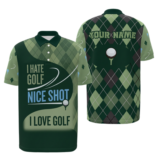 One Shot Changes Everything Golf Polo Shirt – Front Back product view