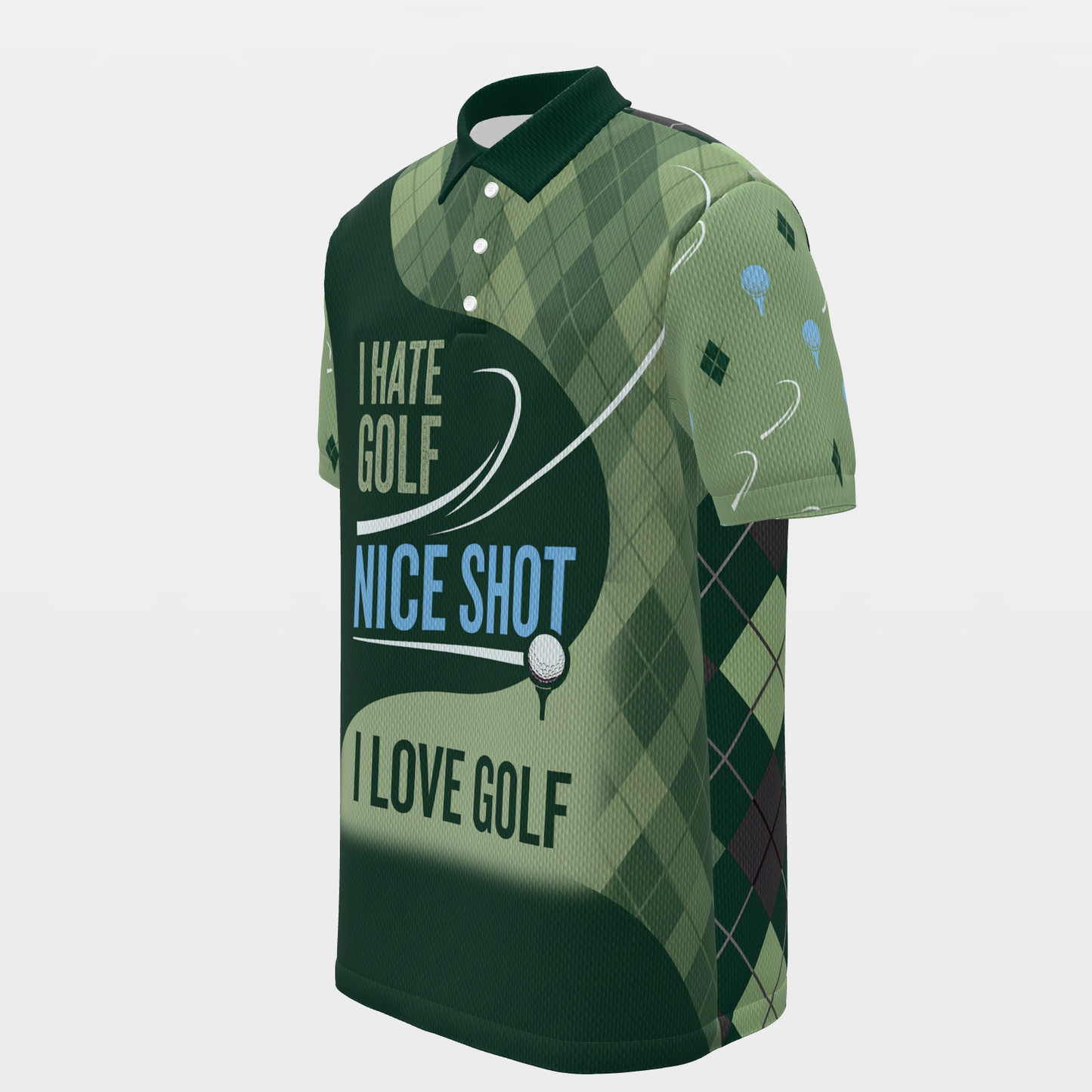 One Shot Changes Everything Golf Polo Shirt – Front Left product view