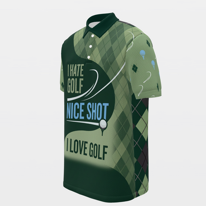 One Shot Changes Everything Golf Polo Shirt – Front Left product view