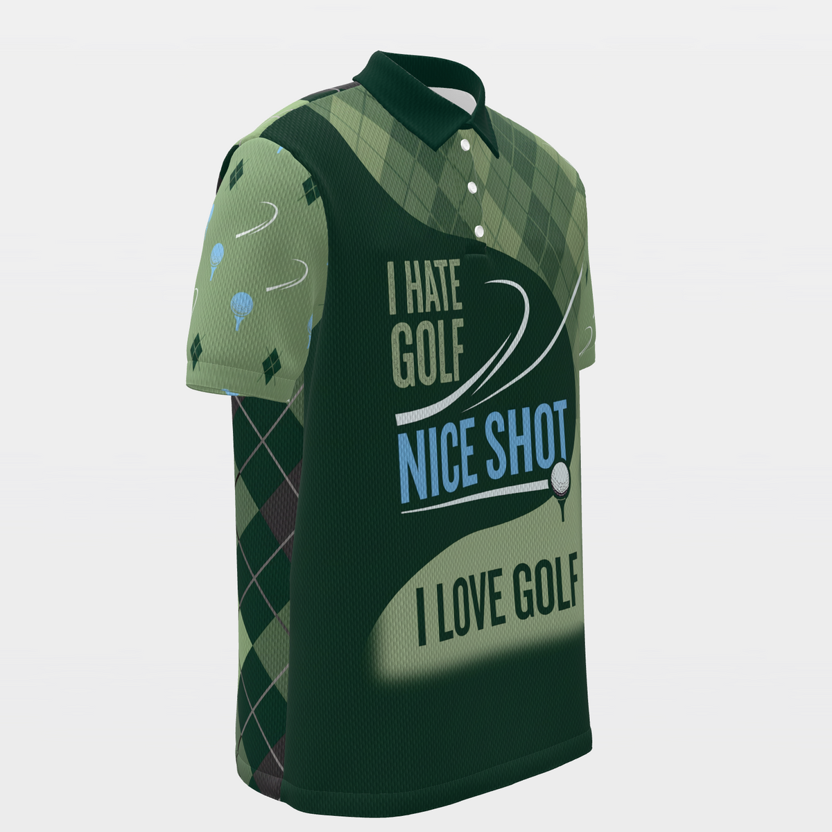 One Shot Changes Everything Golf Polo Shirt – Front Right product view