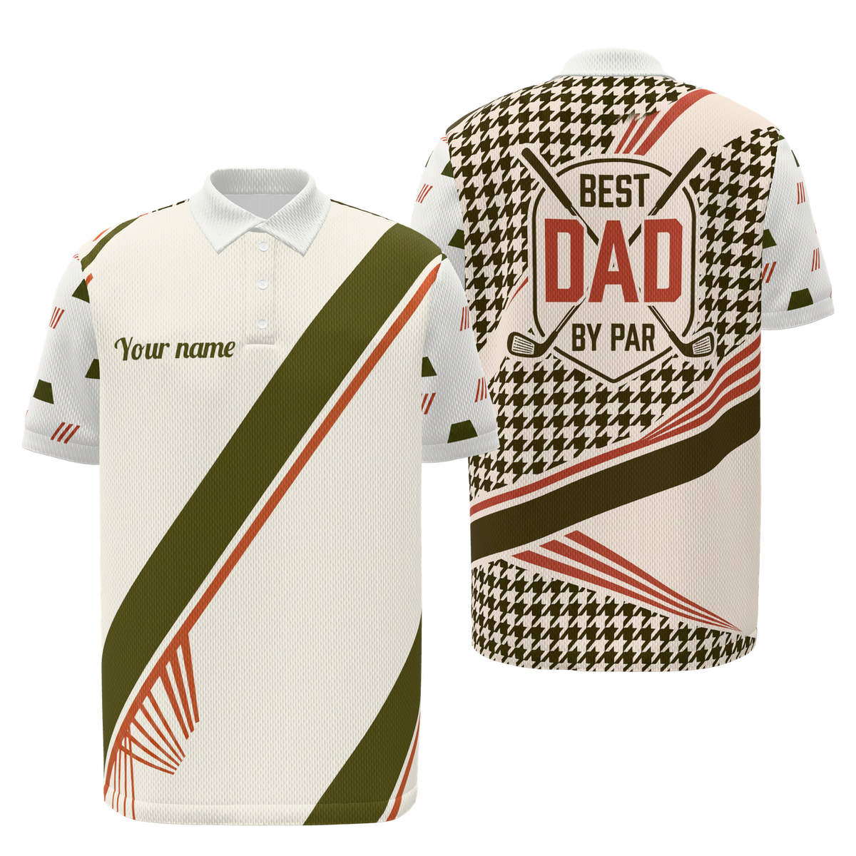 Dad by Par Tailoring Golf Polo Shirt – Front Back product view