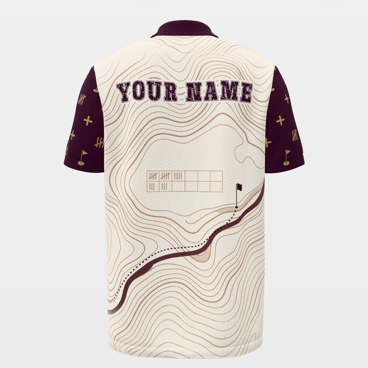 Score Above Social Below Golf Polo Shirt – Back product view