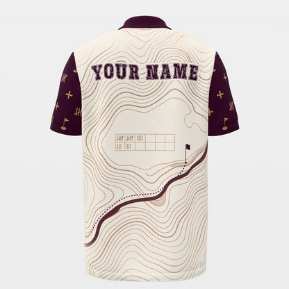 Score Above Social Below Golf Polo Shirt – Back product view