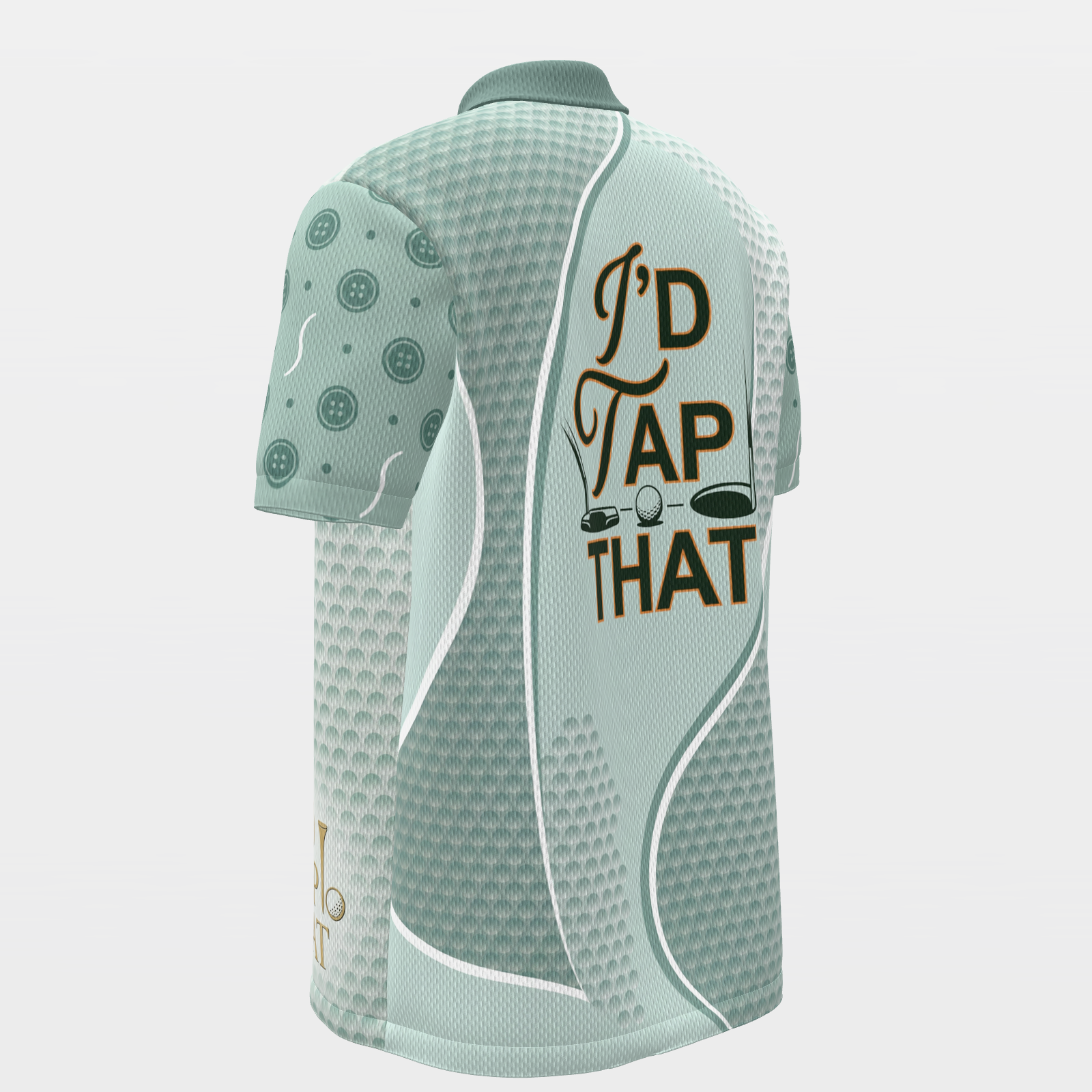 Short Line Payoff Golf Polo Shirt – Back Left product view