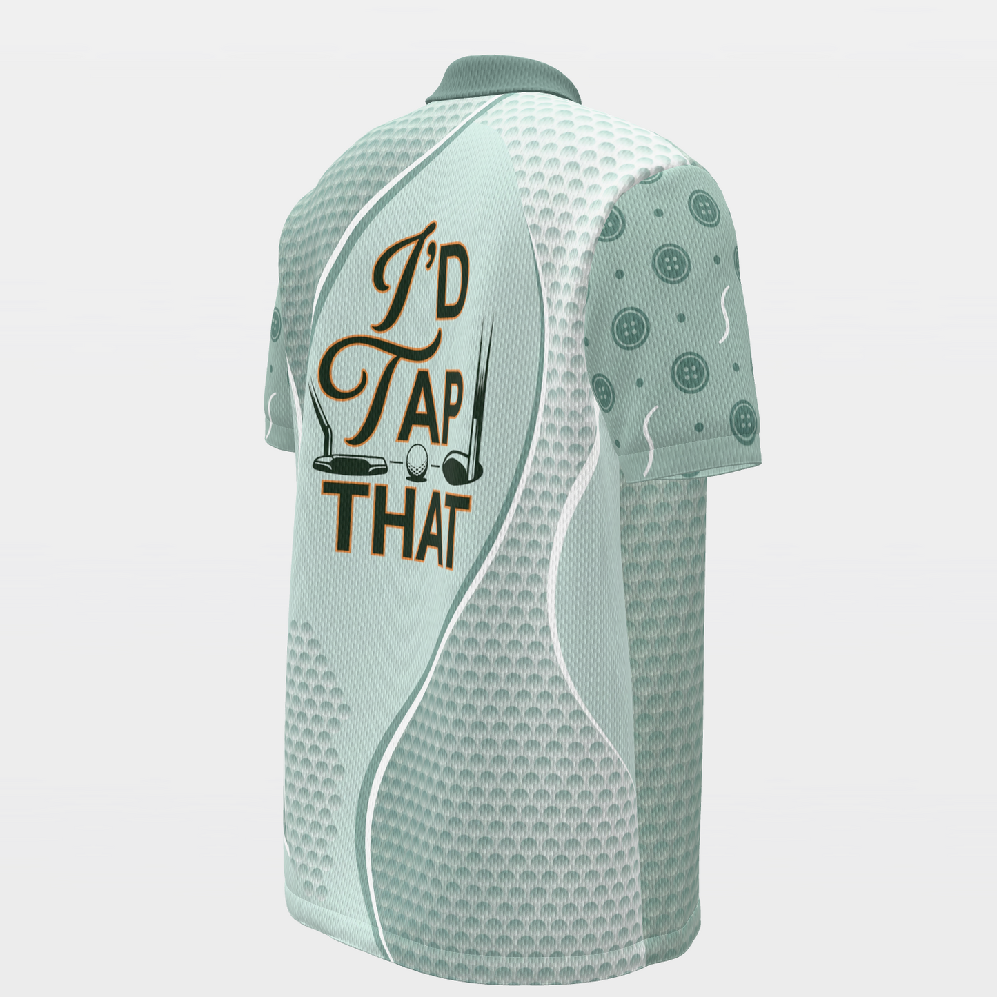 Short Line Payoff Golf Polo Shirt – Back Right product view