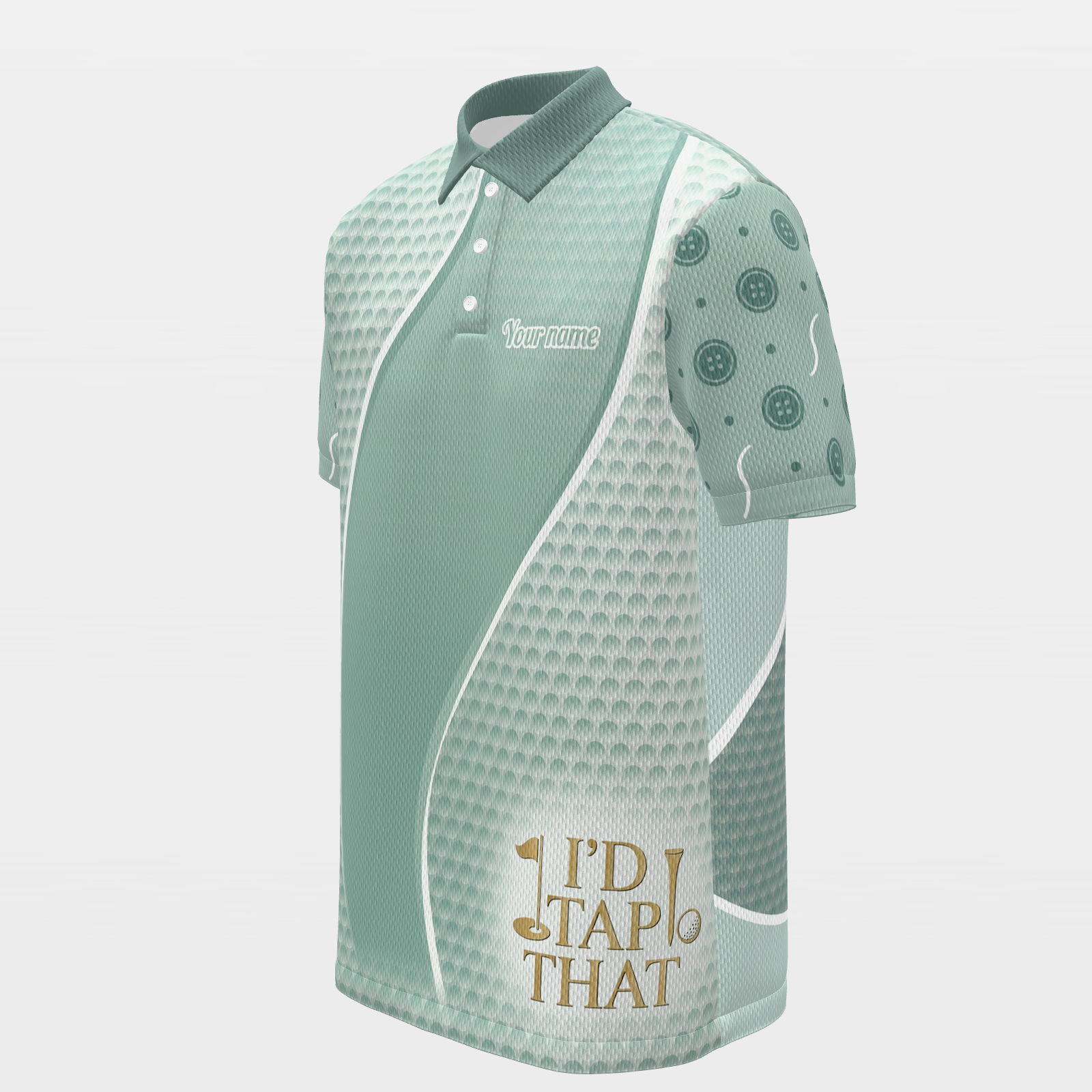 Short Line Payoff Golf Polo Shirt – Front Left product view
