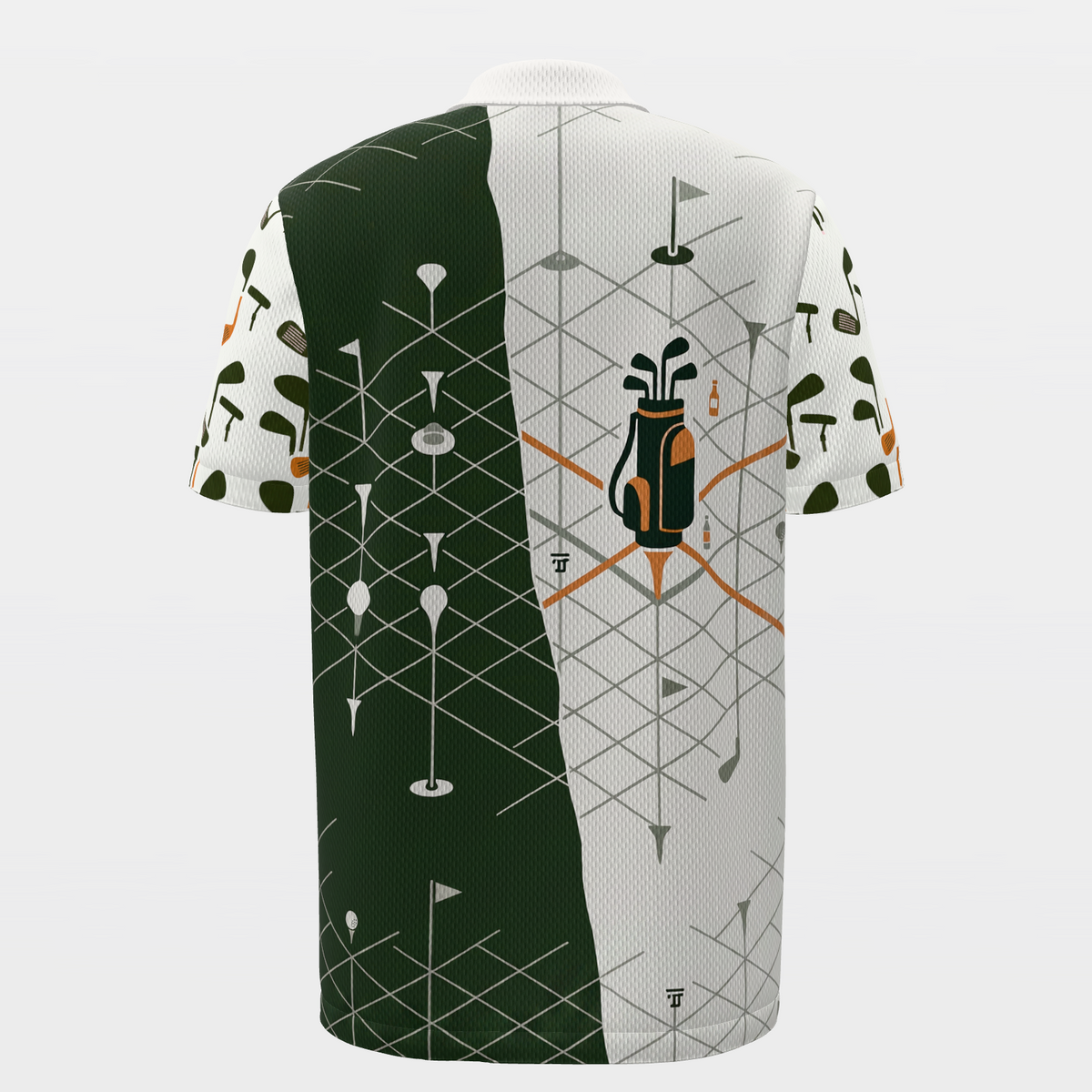 Club Selection Fork Golf Polo Shirt – Back product view