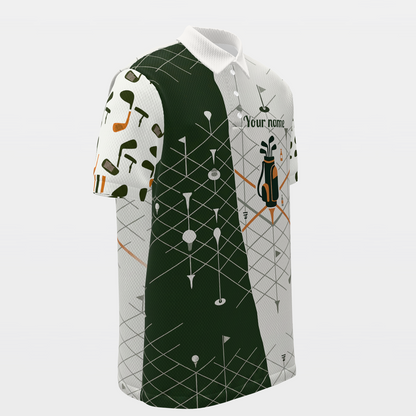Club Selection Fork Golf Polo Shirt – Front Right product view