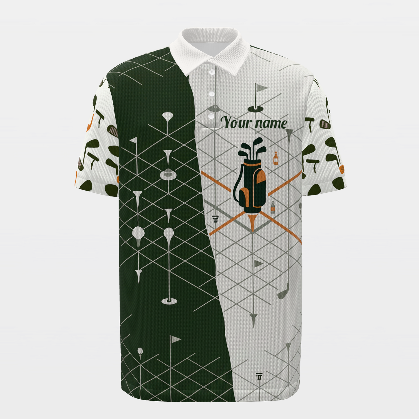 Club Selection Fork Golf Polo Shirt – Front product view