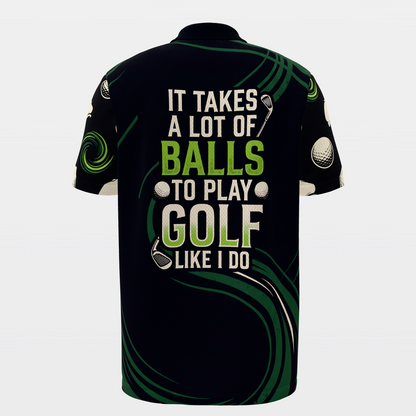 Skeleton Lost Ball Run Golf Polo Shirt – Back product view