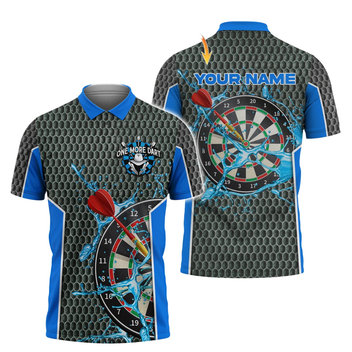 One More Personalized Darts Button Polo — Design 02