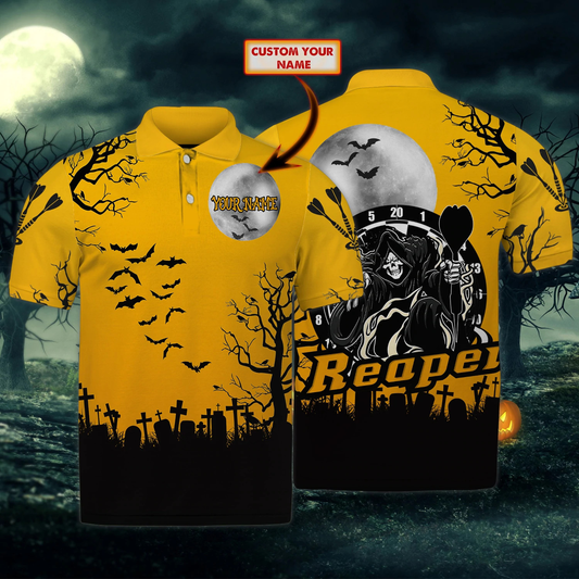 Halloween Personalized Darts Button Polo