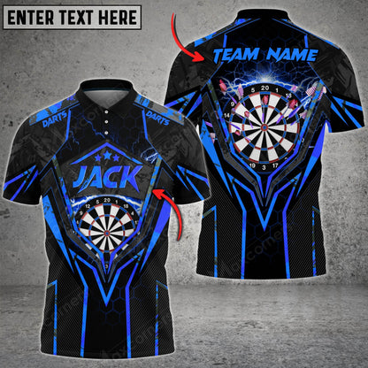 Abstract Personalized Darts Button Polo