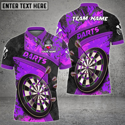 Grunge Abstract Personalized Darts Button Polo