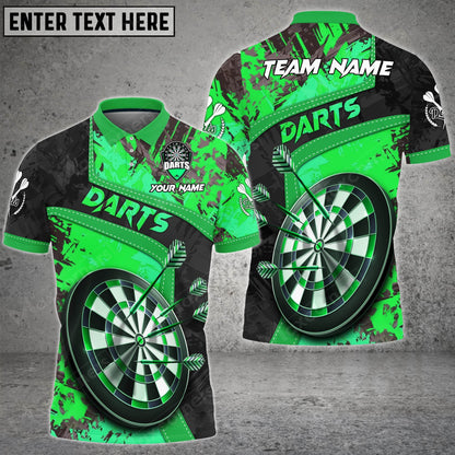 Grunge Abstract Personalized Darts Button Polo