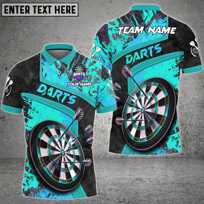 Grunge Abstract Personalized Darts Button Polo