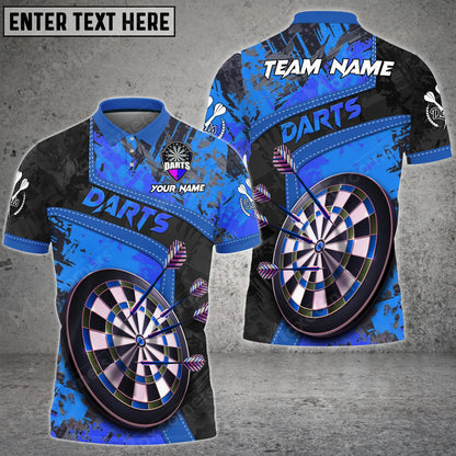 Grunge Abstract Personalized Darts Button Polo