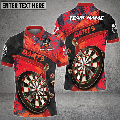 Grunge Abstract Personalized Darts Button Polo