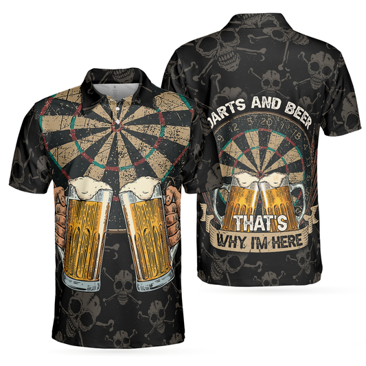 And Beer That's Why I'm Here Short Sleeve Darts Button Polo
