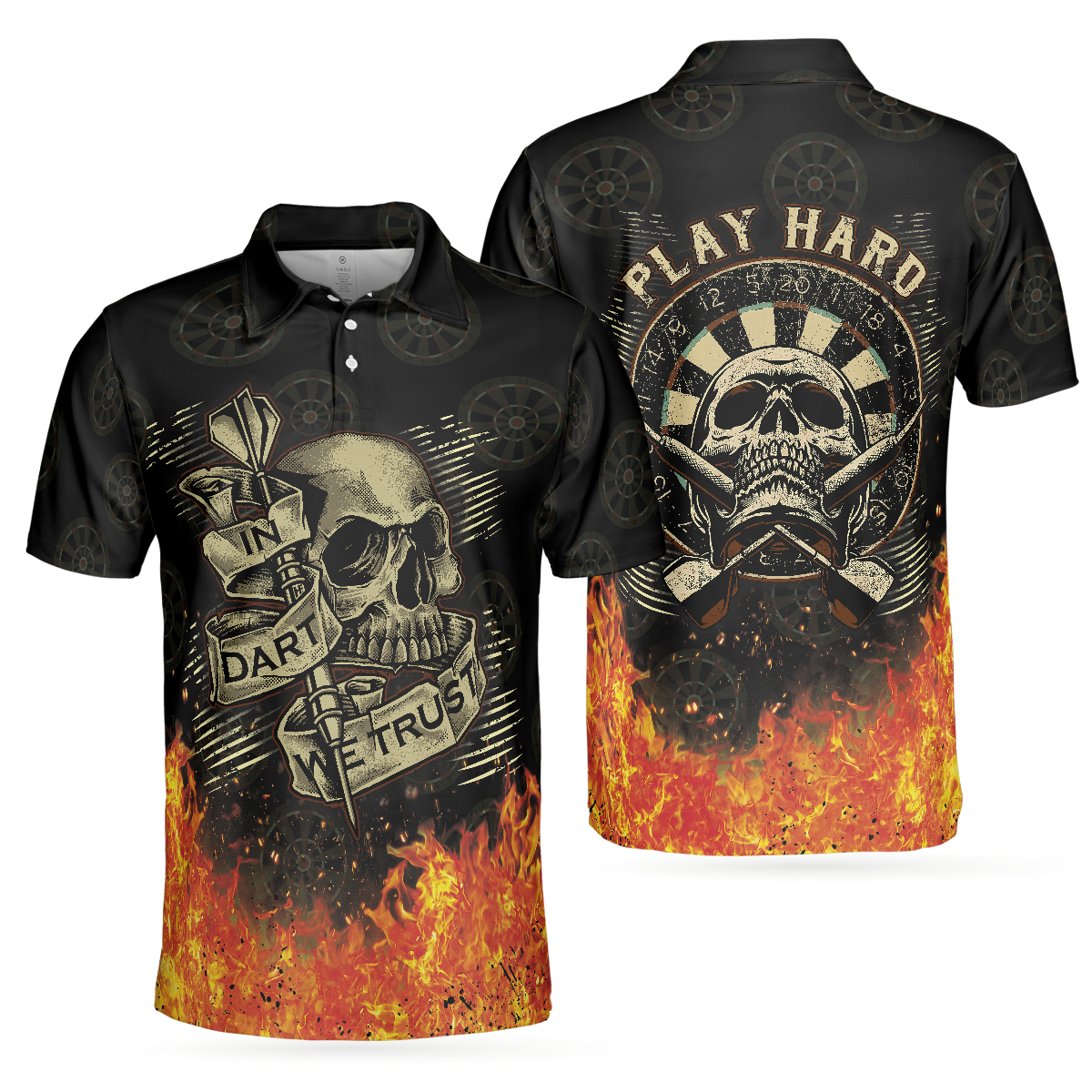 In We Trust Short Sleeve Darts Button Polo