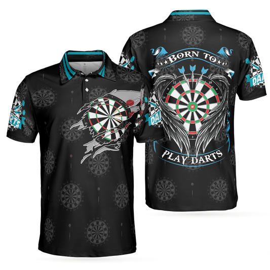 Born To Play Darts Button Polo