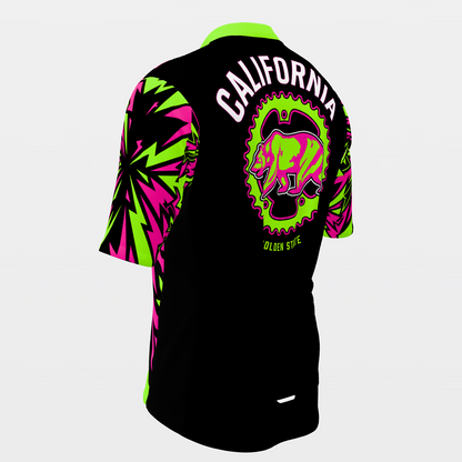 California 80s Fluoro Cycling Jersey – Back Left product view