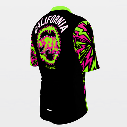 California 80s Fluoro Cycling Jersey – Back Right product view