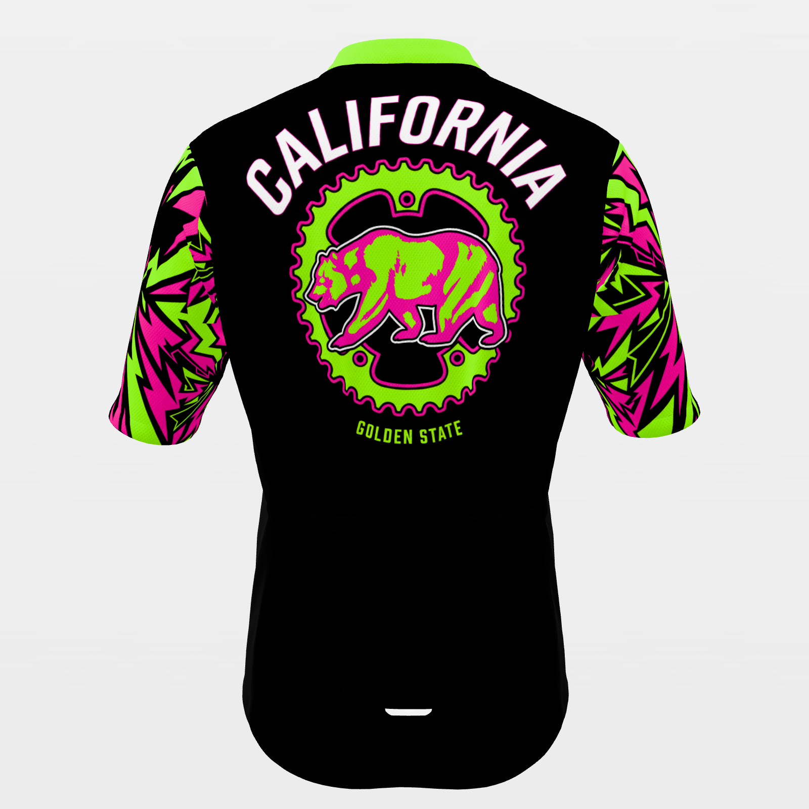 California 80s Fluoro Cycling Jersey – Back product view