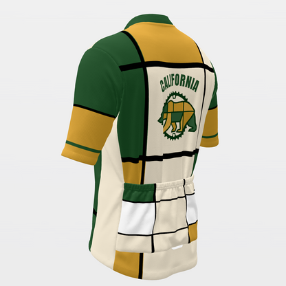 CALIFORNIA · 80s Mondrian color-block — retro state jersey – Back Left view
