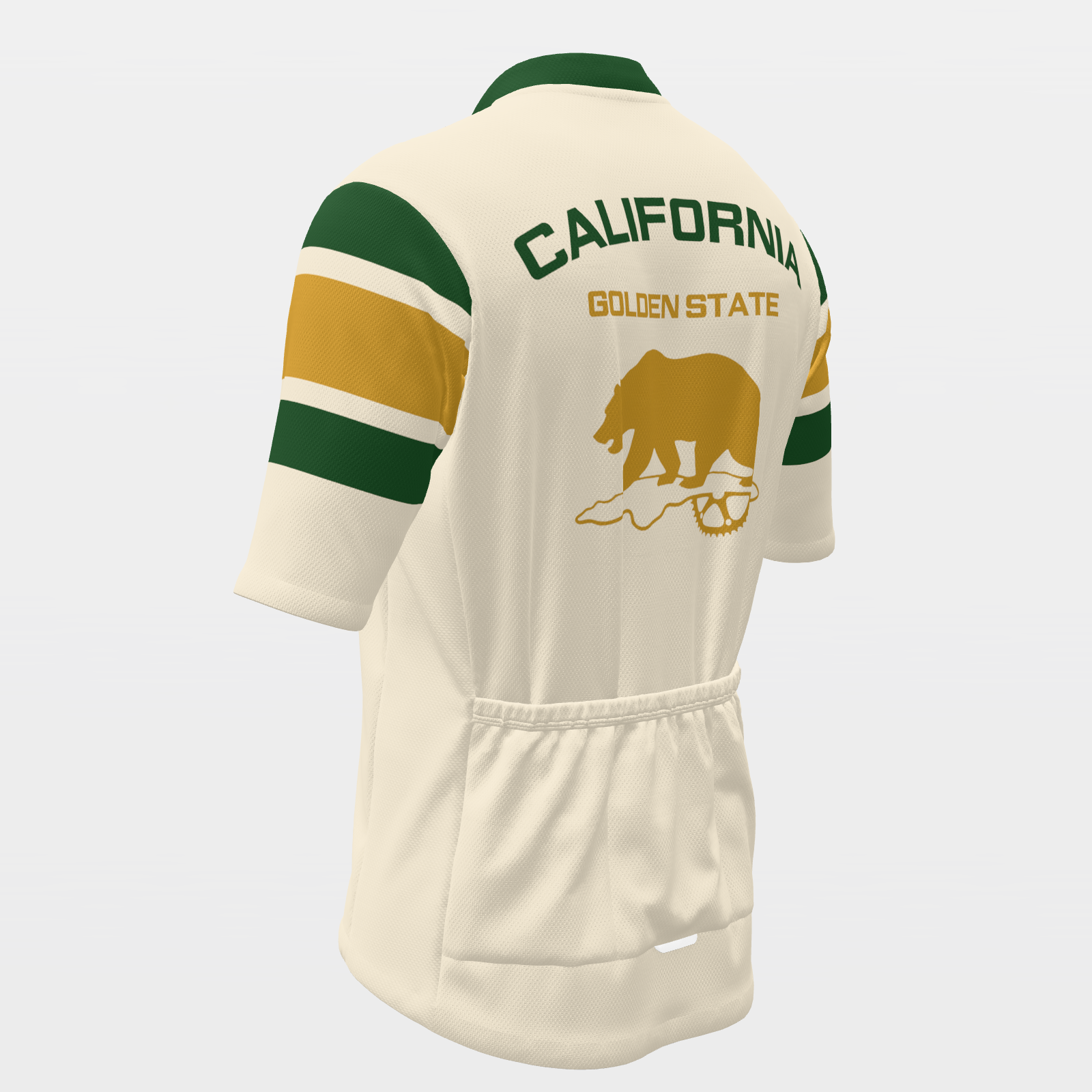 California Grizzly — 70s Brooklyn-chevron retro jersey – Back Left view