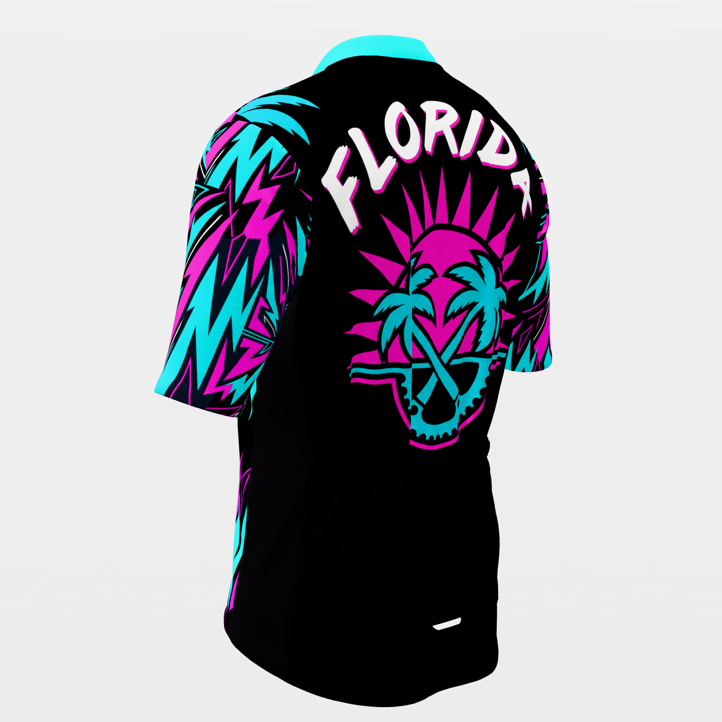 Florida 80s Fluoro Cycling Jersey – Back Left product view