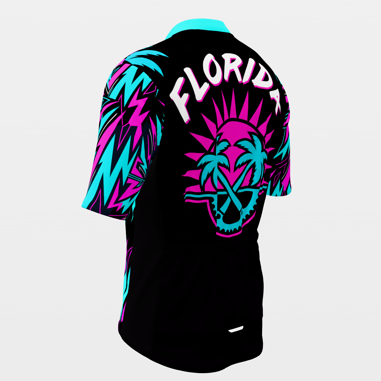Florida 80s Fluoro Cycling Jersey – Back Left product view