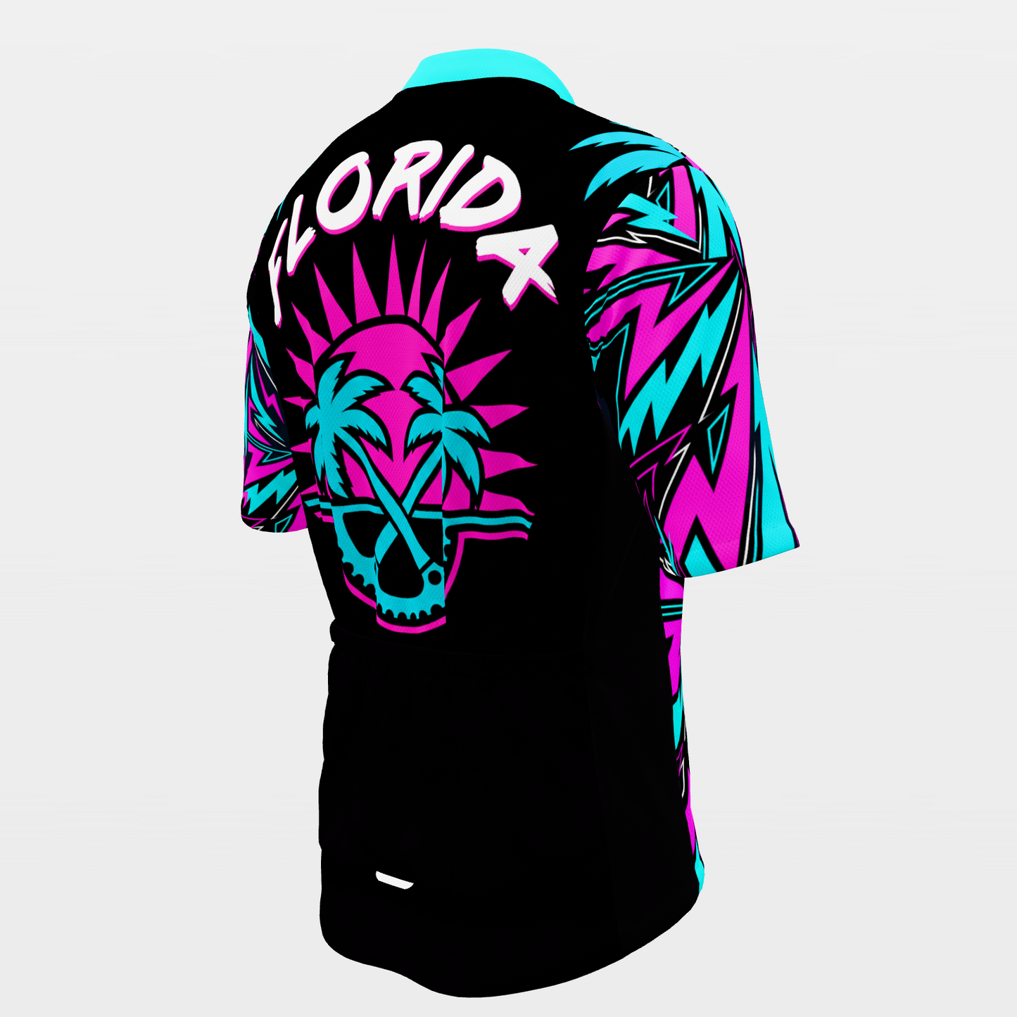 Florida 80s Fluoro Cycling Jersey – Back Right product view