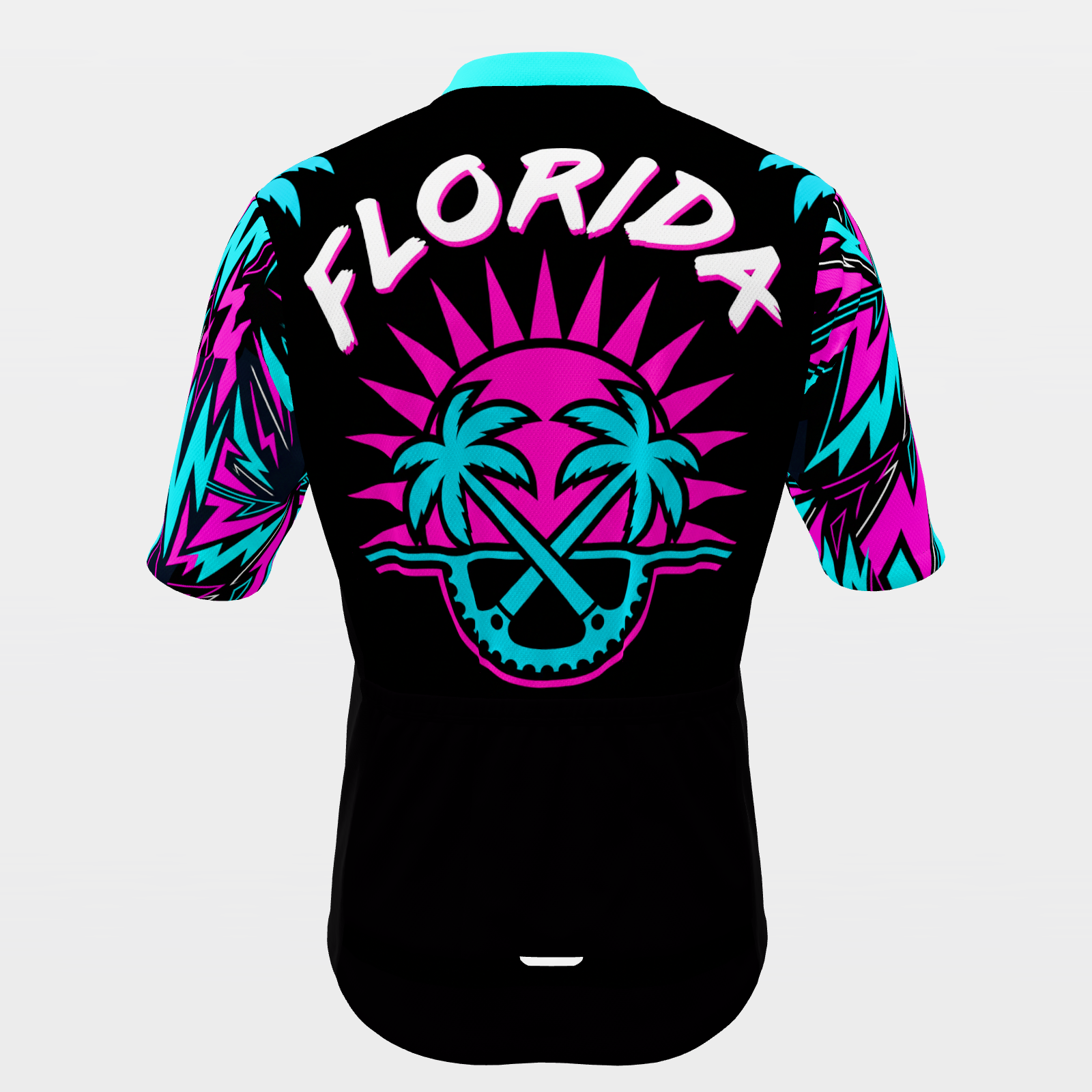 Florida 80s Fluoro Cycling Jersey – Back product view